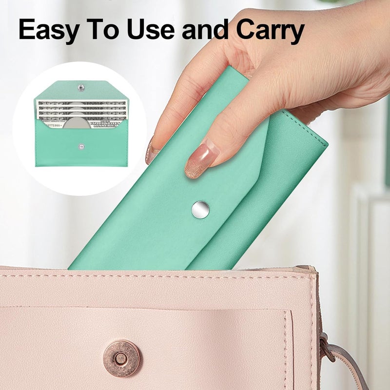 Nolcha Pu Leather Cash Envelope Wallet - Reusable Cash Stuffing Wallet for Men and Women -Green - Image 5